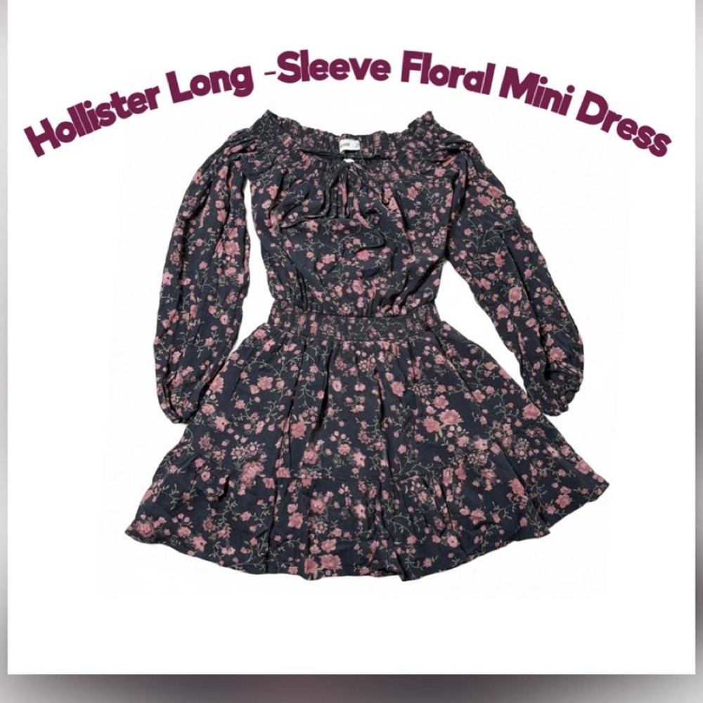 Hollister Black Floral Mini Dress